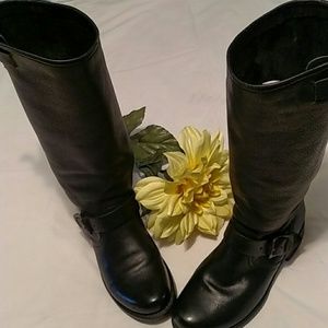 Frye Black Leather Winter Boots